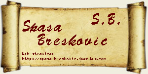 Spasa Brešković vizit kartica
